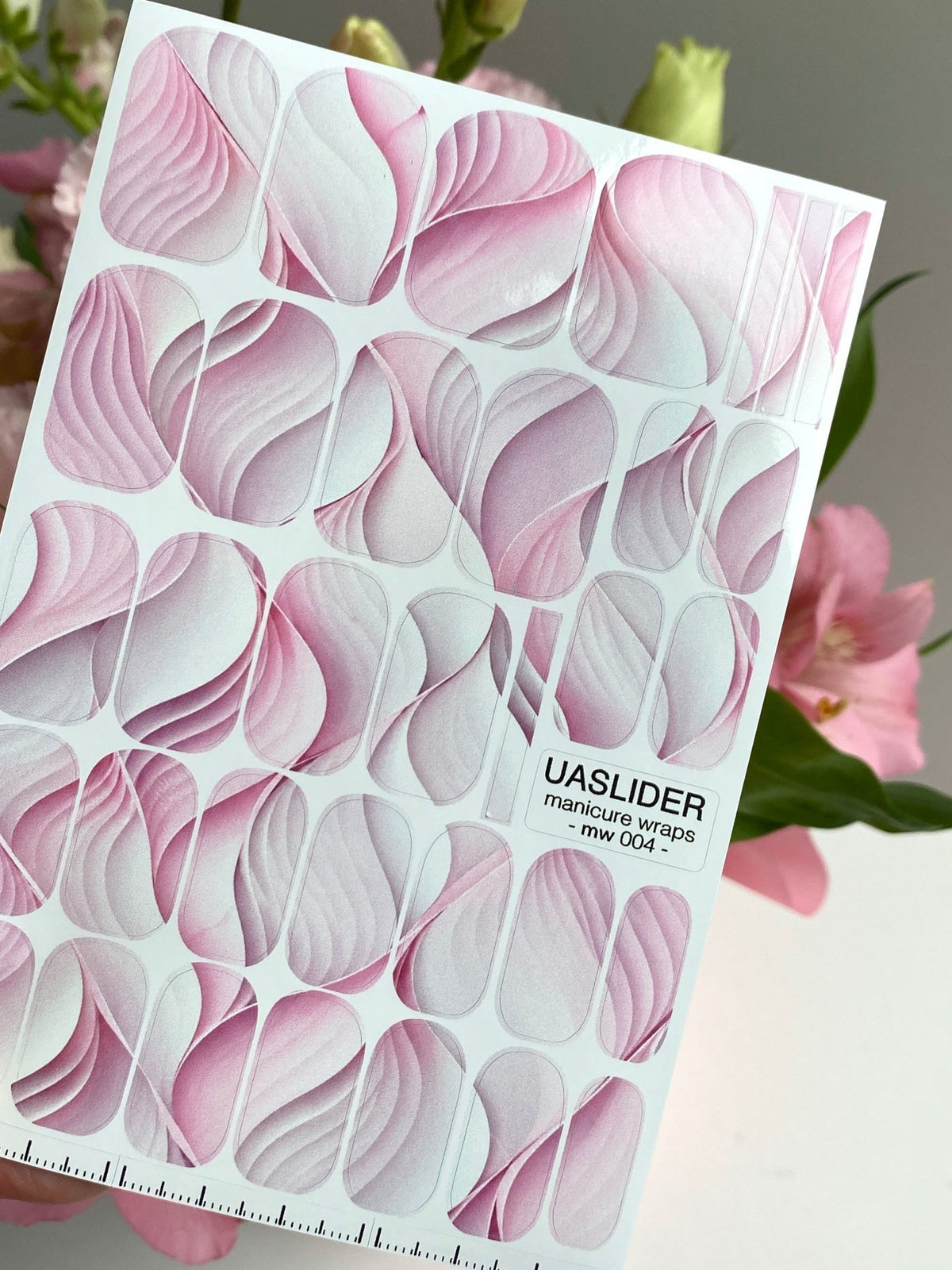 Pink Wave Manicure Nail Wraps — Soft Layered Abstract | mw-004 - UASLIDER