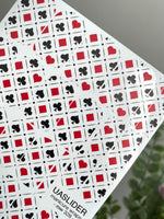 Playing Card Manicure Wraps — Red & Black Suits | mw-328 - UASLIDER