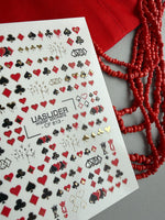 Playing Card Nail Decals — Suits Hearts Spades Gold Foil | CF - 813 - UASLIDER