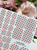Playing Card Suits Pedicure Nail Wraps — Red & Black | pw-328 - UASLIDER