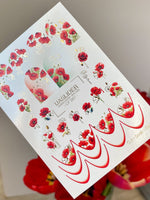 Poppy Nail Decals — Red Poppies & Gold Foil Outlines | CF - 867 - UASLIDER