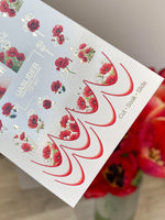 Poppy Nail Decals — Red Poppies & Gold Foil Outlines | CF - 867 - UASLIDER