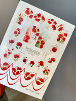 Poppy Nail Decals — Red Poppies & Gold Foil Outlines | CF - 867 - UASLIDER