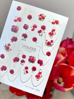 Poppy Nail Decals — Red Poppies with Gold Foil Line Art | CF - 868 - UASLIDER
