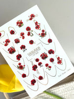 Poppy Nail Decals — Red Poppies with Gold Foil Line Art | CF - 868 - UASLIDER