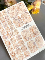 Pressed Wildflower Pedicure Nail Wraps — Beige & Dusty Lavender Botanical | PW-048 - UASLIDER