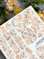 Pressed Wildflower Pedicure Nail Wraps — Beige & Dusty Lavender Botanical | PW-048 - UASLIDER