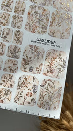 Blush Botanical Pedicure Wraps — Gold Foil Florals | pwg-048