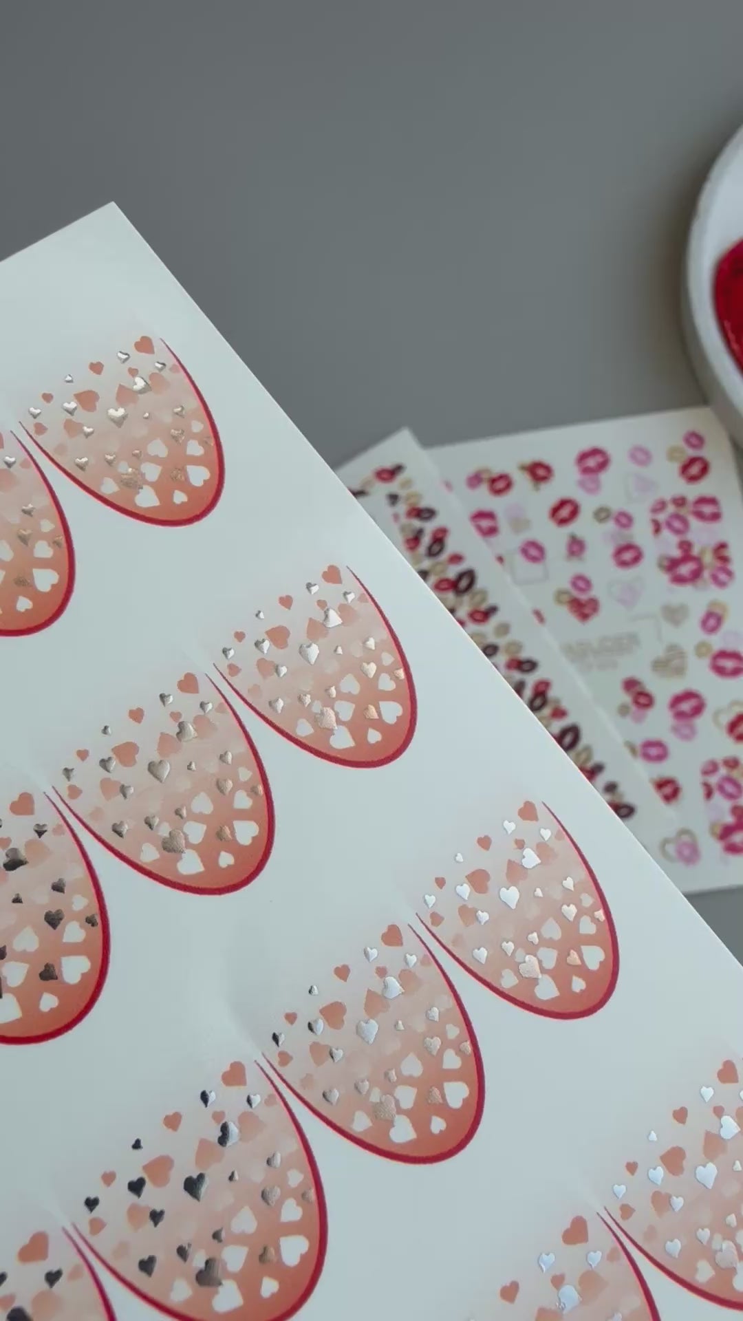 Heart Confetti Nail Decals — Full Nail Valentine Hearts | CF-804