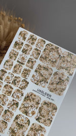 Vintage Floral Pedicure Wraps — Script & Gold Foil | pwg-060