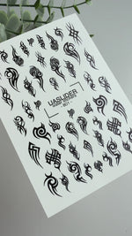 Tribal Nail Decals — Black Tribal Tattoo Patterns | 801