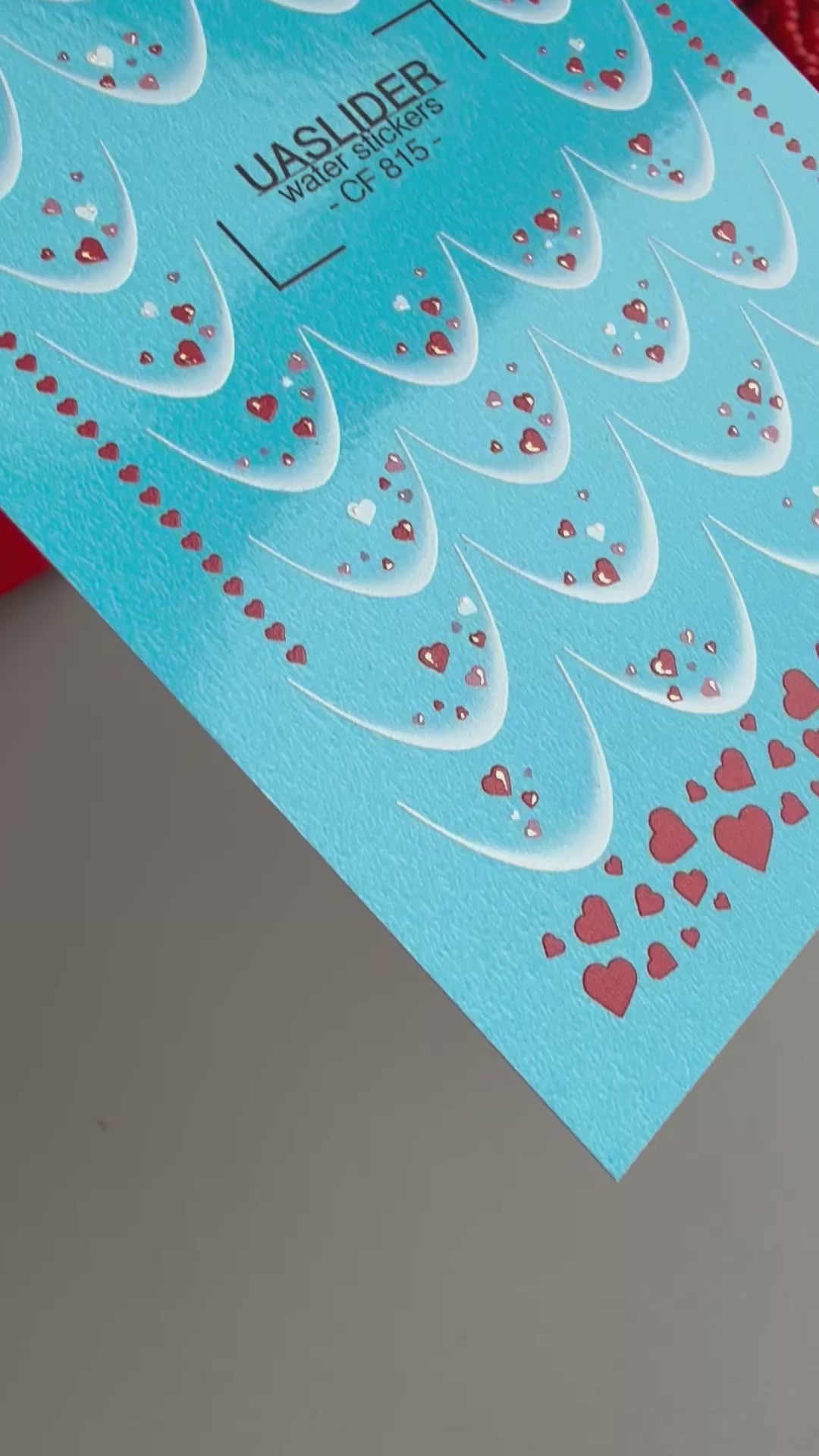 Heart French Nail Decals — Soft Tips with Hearts Gold Foil | CF-815