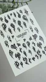Tribal Nail Decals — Black Tribal Tattoo Patterns | 801