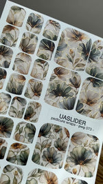 Watercolor Floral Pedicure Nail Wraps — Gold Foil | pwg-073