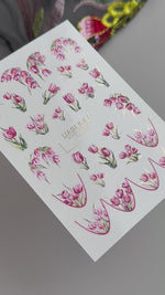 Tulip Nail Decals — Pink Floral Bouquets & French Tips | CF-837