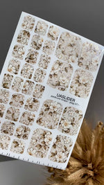 Ivory Floral Pedicure Wraps — Gold Foil Leaves | pwg-071
