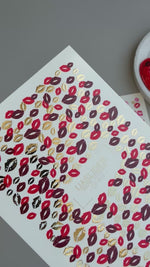 Lips Print Nail Decals — Kiss Print Pattern Gold Foil | CF-807