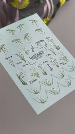 Snowdrop Nail Decals — Spring Botanicals, Silver Foil & Script | CF-836