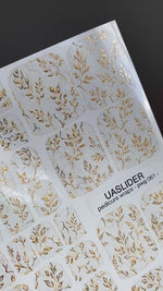 Gold Botanical Pedicure Nail Wraps — Delicate Branches | pwg-061