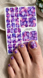 Purple Leaf Pedicure Wraps — Pink & Violet Botanical | pw-098 - UASLIDER