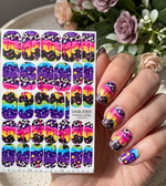 Rainbow Drip Manicure Wraps — Stars & Cow Print | mw-374 - UASLIDER