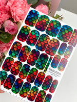 Rainbow Floral Manicure Wraps — Textured Petal Pattern | mw-118 - UASLIDER