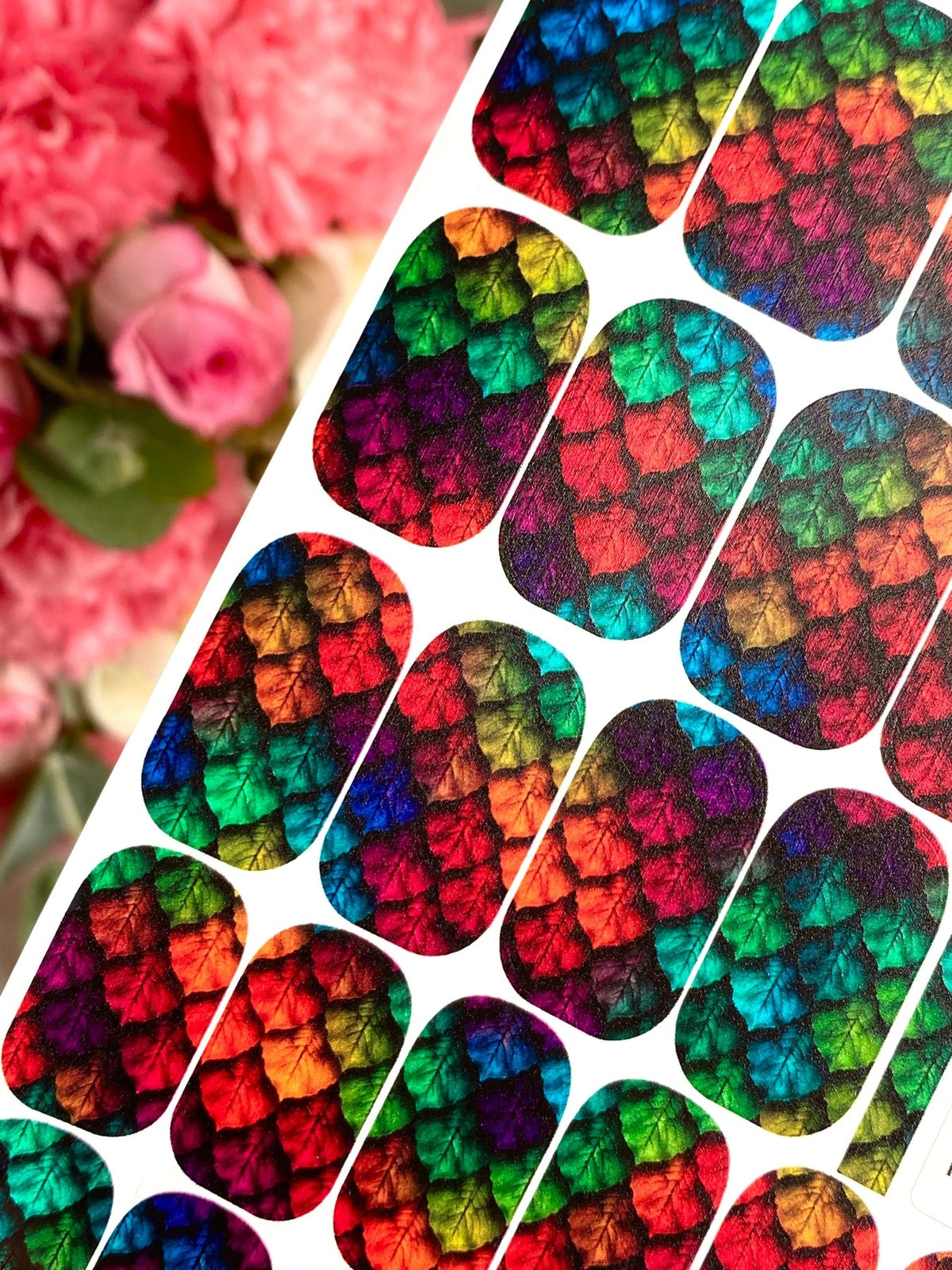 Rainbow Floral Manicure Wraps — Textured Petal Pattern | mw-118 - UASLIDER