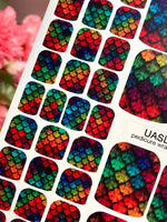 Rainbow Leaf Pedicure Wraps — Colorful Botanical Print | pw-118 - UASLIDER