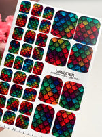 Rainbow Leaf Pedicure Wraps — Colorful Botanical Print | pw-118 - UASLIDER