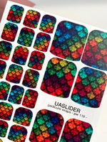 Rainbow Leaf Pedicure Wraps — Colorful Botanical Print | pw-118 - UASLIDER