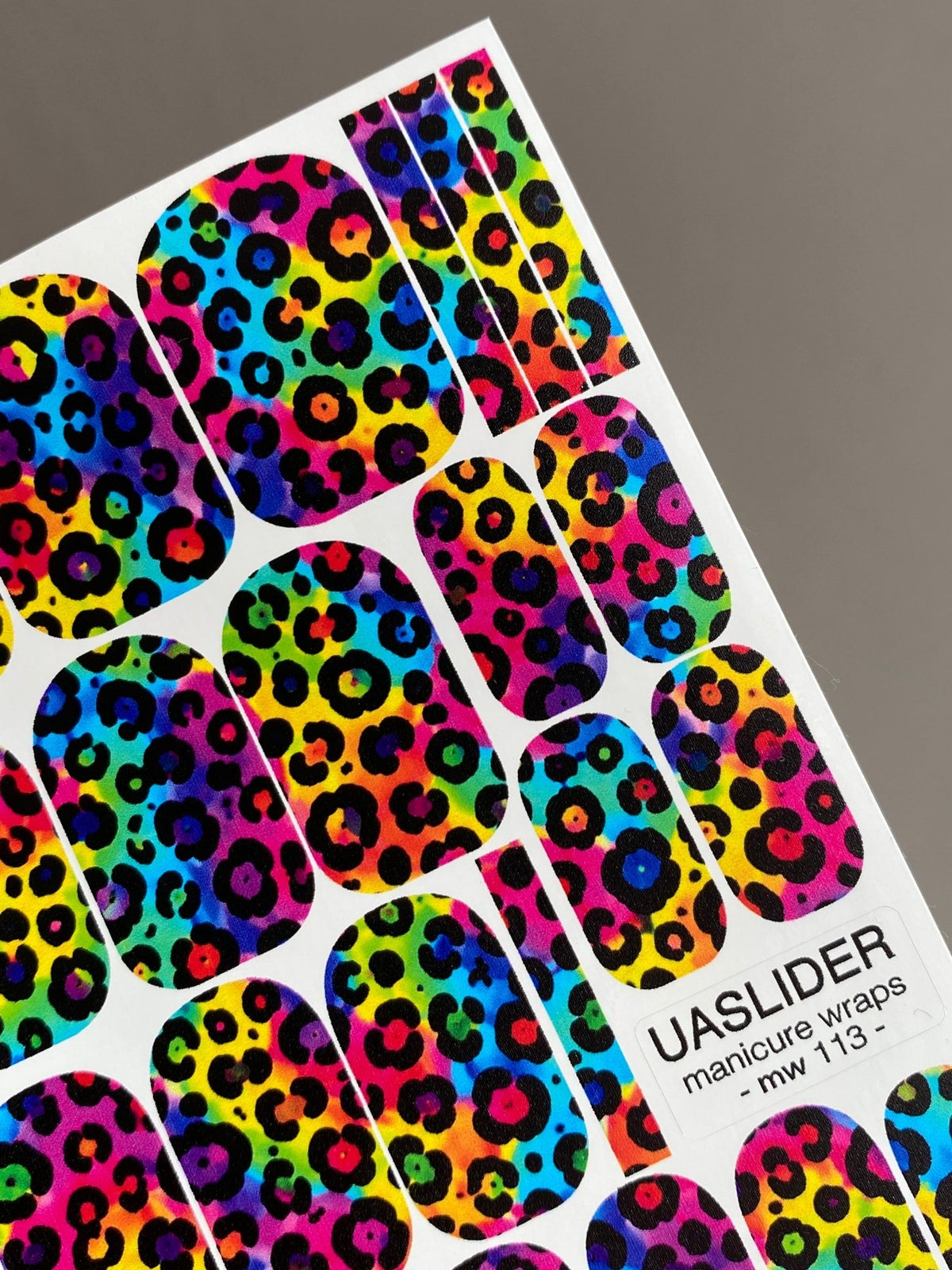 Rainbow Leopard Manicure Nail Wraps — Multicolor Print | mw-113 - UASLIDER