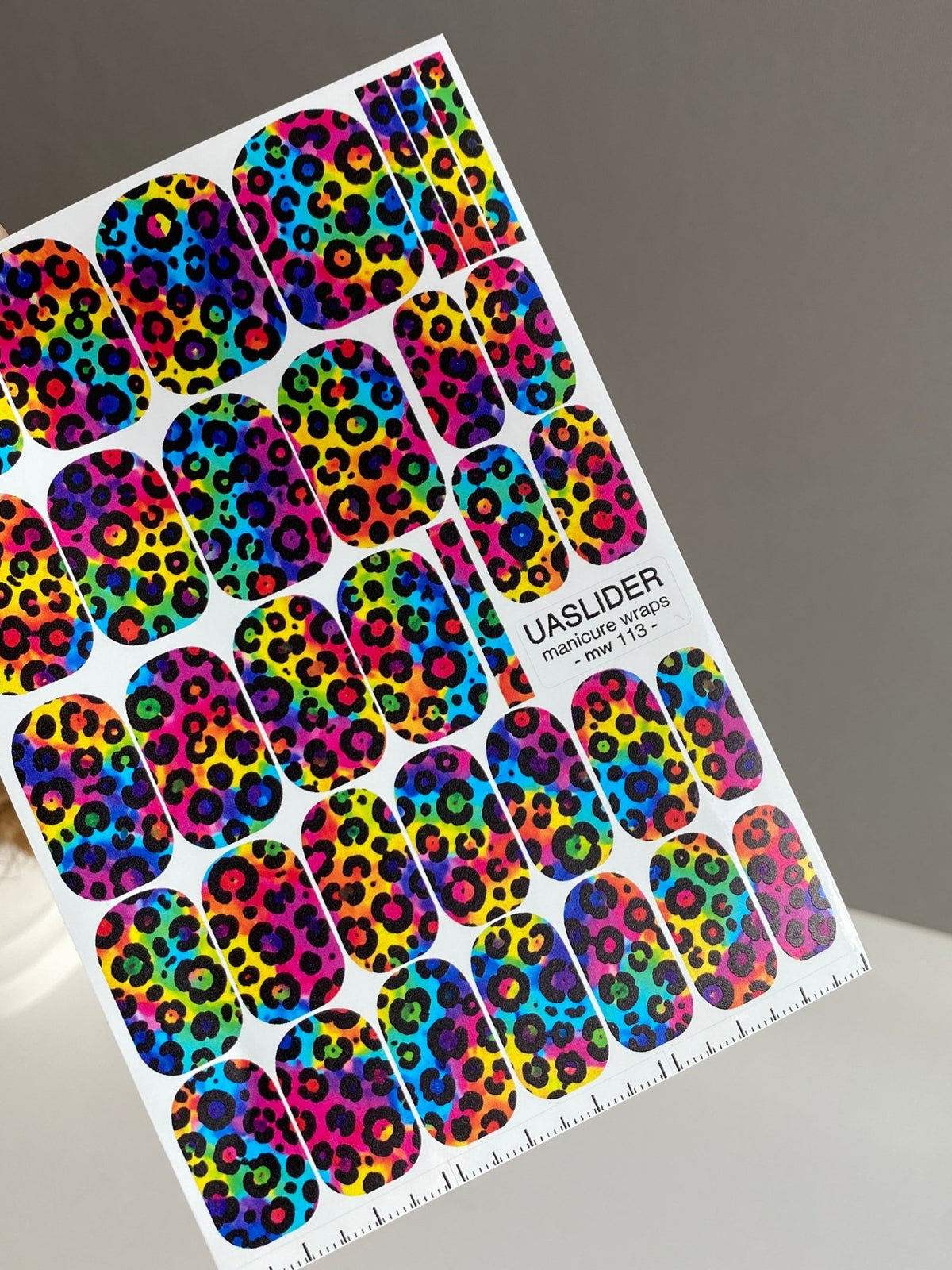Rainbow Leopard Manicure Nail Wraps — Multicolor Print | mw-113 - UASLIDER