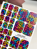 Rainbow Leopard Pedicure Nail Wraps — Black Animal Print | pw-113 - UASLIDER