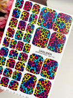 Rainbow Leopard Pedicure Nail Wraps — Black Animal Print | pw-113 - UASLIDER