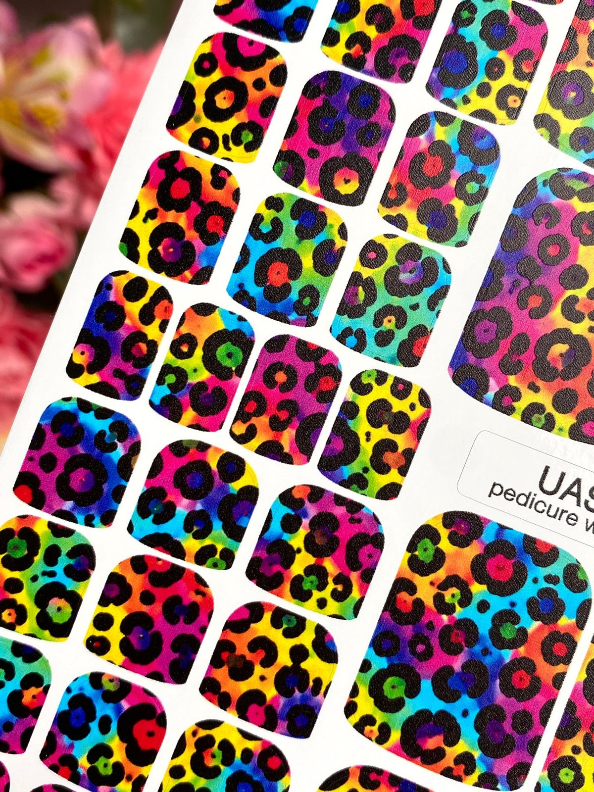 Rainbow Leopard Pedicure Nail Wraps — Black Animal Print | pw-113 - UASLIDER