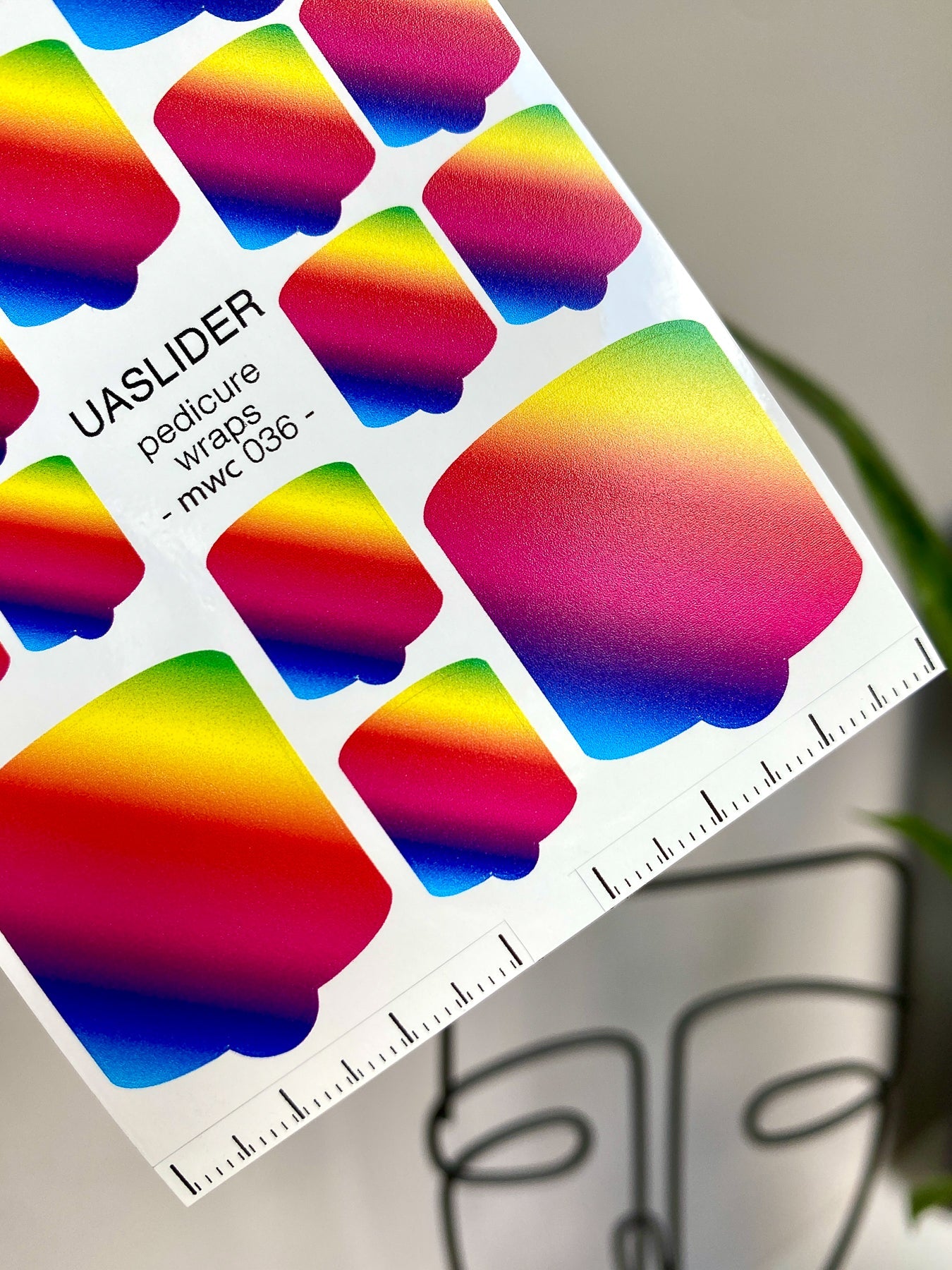 Rainbow Pedicure Nail Wraps — Neon Gradient Blur | MWC-036 - UASLIDER