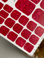 Red Heart Pedicure Wraps — Pink Doodle Pattern | pw-356 - UASLIDER
