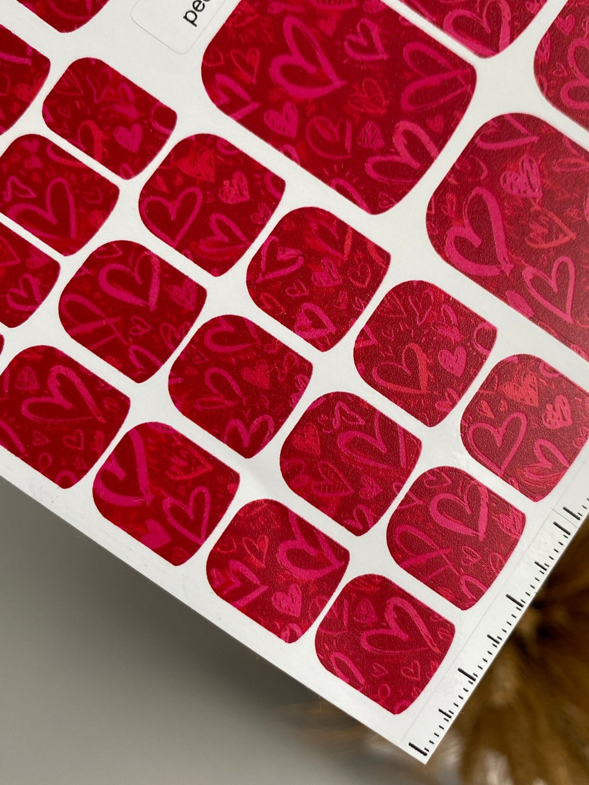 Red Heart Pedicure Wraps — Pink Doodle Pattern | pw-356 - UASLIDER