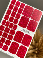Red Heart Pedicure Wraps — Pink Doodle Pattern | pw-356 - UASLIDER