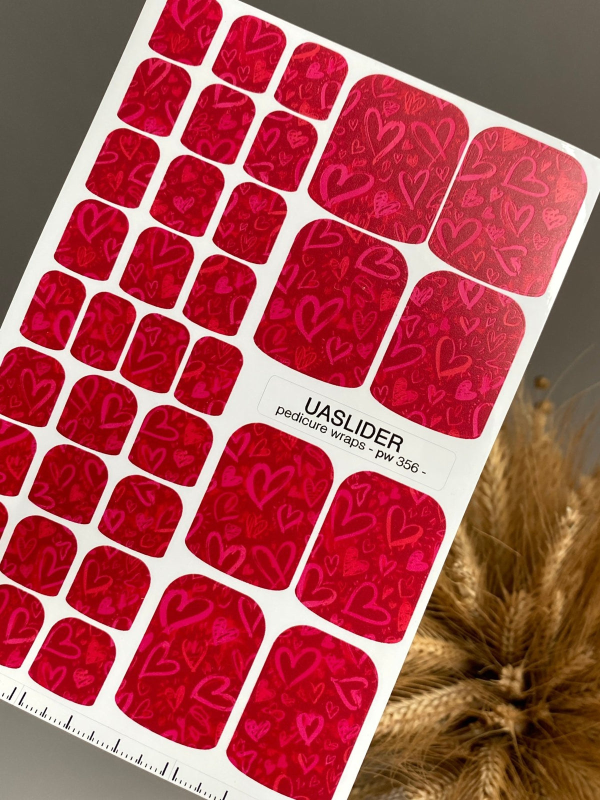 Red Heart Pedicure Wraps — Pink Doodle Pattern | pw-356 - UASLIDER