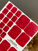 Red Heart Pedicure Wraps — Pink Doodle Pattern | pw-356 - UASLIDER