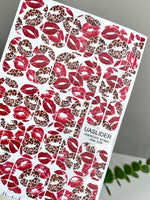Red Kiss Manicure Nail Wraps — Leopard Lips | mw-338 - UASLIDER