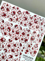 Red Rose Manicure Wraps — Tiny Floral Print | mw-357 - UASLIDER
