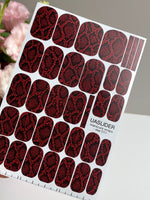 Red Snakeskin Manicure Wraps — Black Reptile Print | mw-011 - UASLIDER