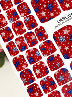 Red Star Pedicure Nail Wraps — Blue & White Stars | pw-318 - UASLIDER