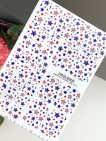 Red, White & Blue Star Pedicure Wraps — Mixed Star Pattern | pw-317 - UASLIDER