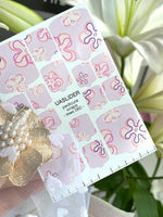 Retro Flower Pedicure Nail Wraps — Lilac & Purple Outline Floral | MWC-060 - UASLIDER