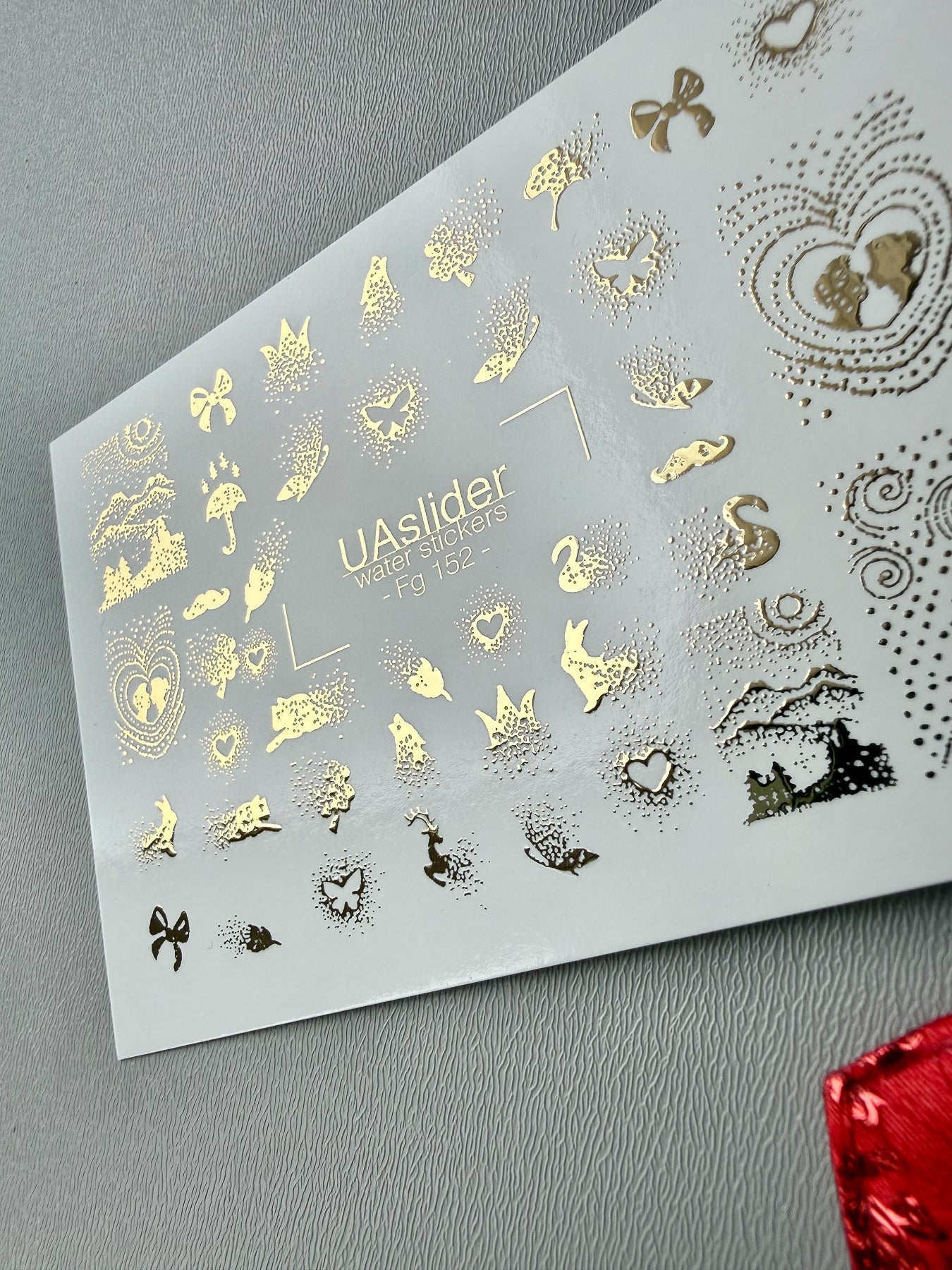 Romantic Nature Nail Decals — Gold Foil Dotwork Mix | Fg - 152 - UASLIDER