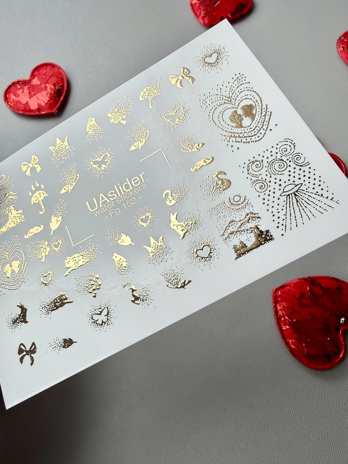 Romantic Nature Nail Decals — Gold Foil Dotwork Mix | Fg - 152 - UASLIDER