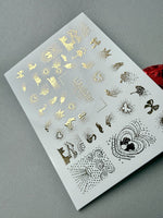 Romantic Nature Nail Decals — Gold Foil Dotwork Mix | Fg - 152 - UASLIDER